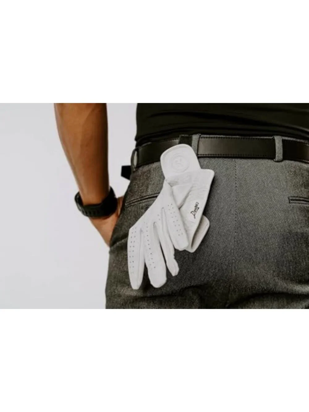 Men's Leather Ratchet Golf Belt with Ball Marker, One-Size Fit